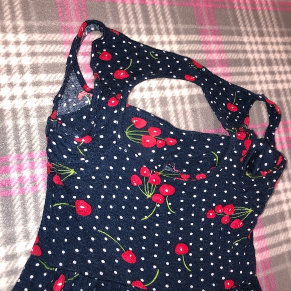 🍒 Kirra Navy Cherry Print Peplum Top - Picture 10 of 10